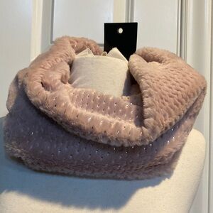 Pink Faux Fur Infinity Scarf